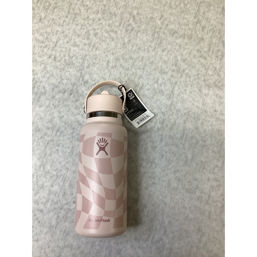 Hydro Flask 32 oz Wide Mouth Tapestry Pink Wavy Checkerboard Limited Edition NEW